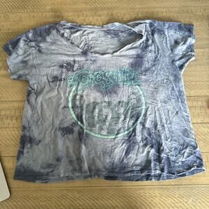 Aerosmith Tie Dye Band T-Shirt Size Large Distressed